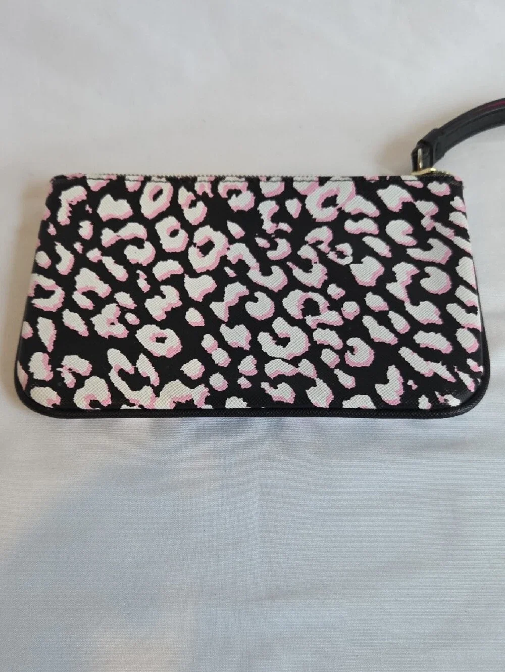 Victoria's Secret Black, Pink & White Leopard Print Wristlet Clutch